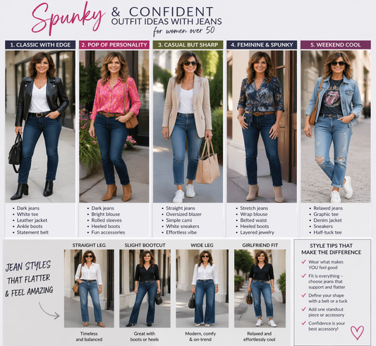 Spunky and Confident Outfit ideas with Jeans - For women over 50